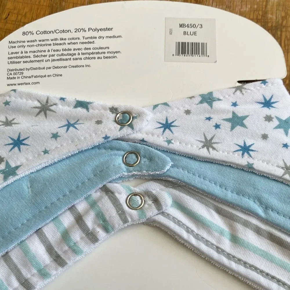 MY BABY BOUTIQUE Starry Blue Bib Set